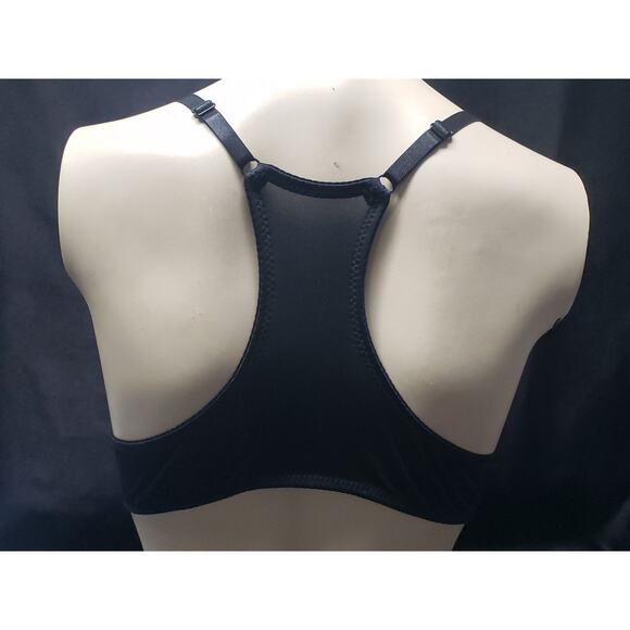 Black Racerback Front Clip Padded Wire Bra | Size 36B - Picture 2 of 5